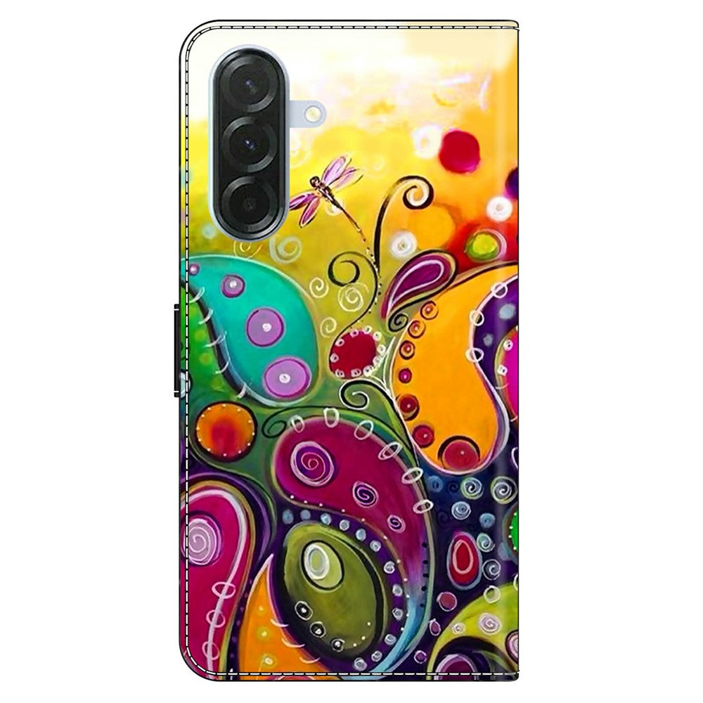 For Samsung Galaxy A57 5G Case PU Leather Wallet Phone Cover with Stand - Colorful Flower
