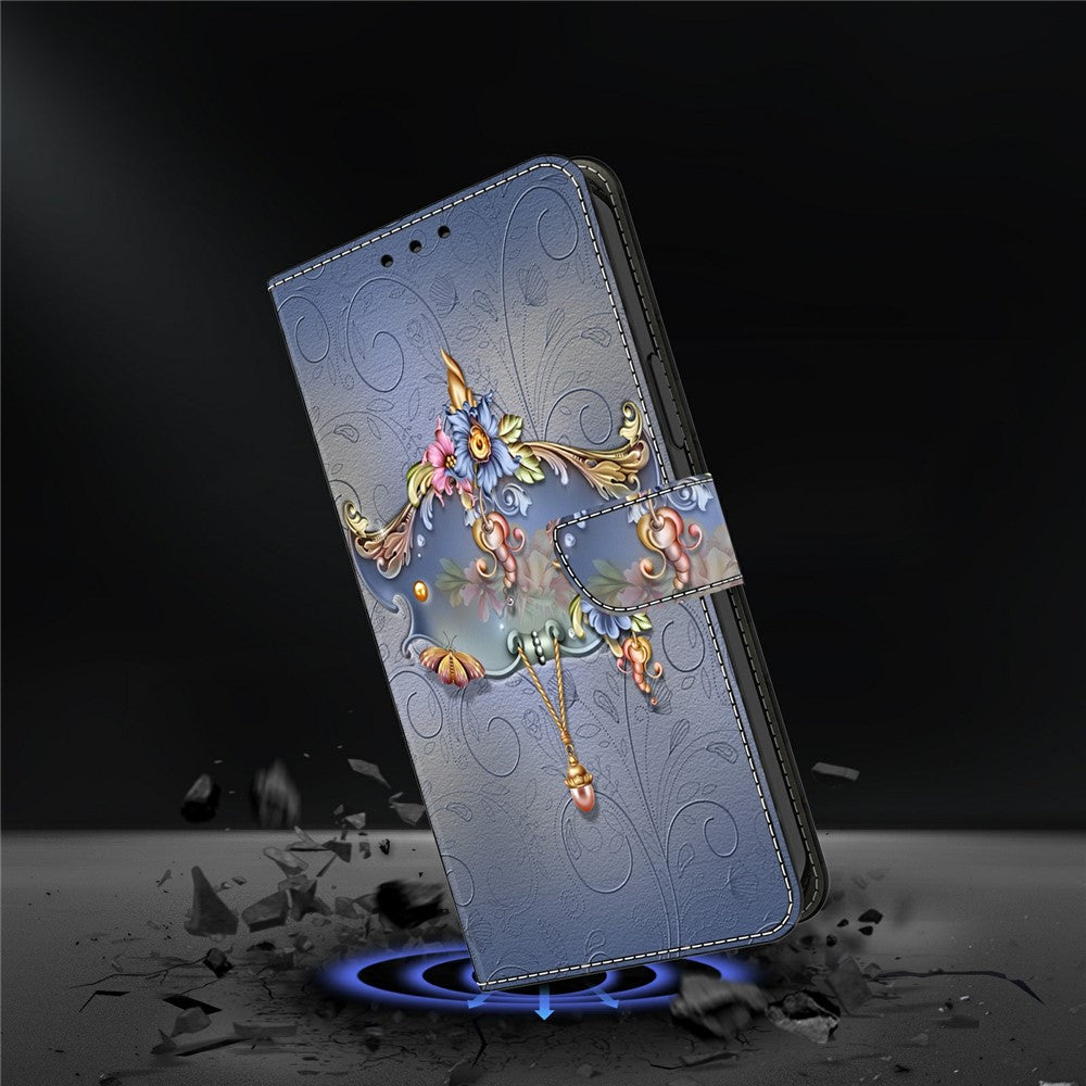 For Samsung Galaxy A57 5G Case PU Leather Wallet Phone Cover with Stand - Carving Flower