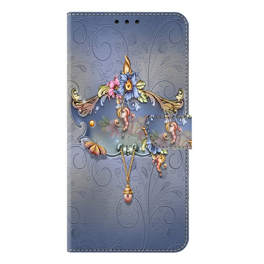 For Samsung Galaxy A57 5G Case PU Leather Wallet Phone Cover with Stand - Carving Flower