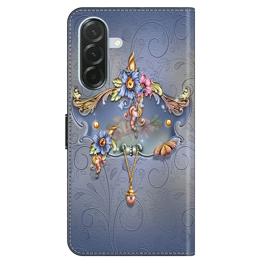 For Samsung Galaxy A57 5G Case PU Leather Wallet Phone Cover with Stand - Carving Flower