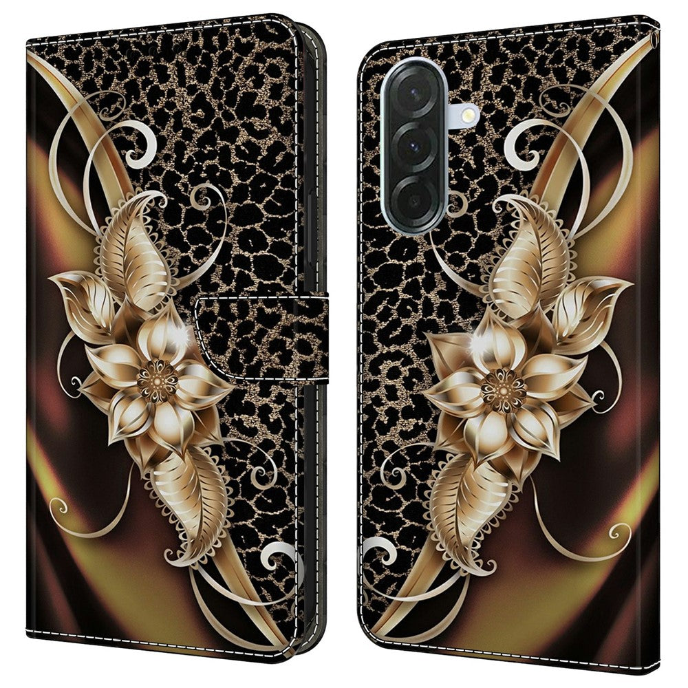 For Samsung Galaxy A57 5G Case PU Leather Wallet Phone Cover with Stand - Metal Flower