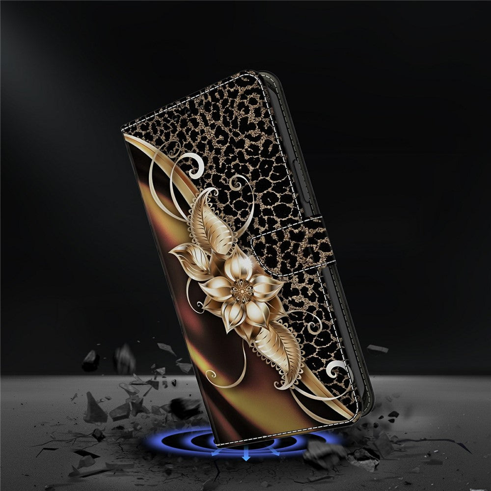 For Samsung Galaxy A57 5G Case PU Leather Wallet Phone Cover with Stand - Metal Flower