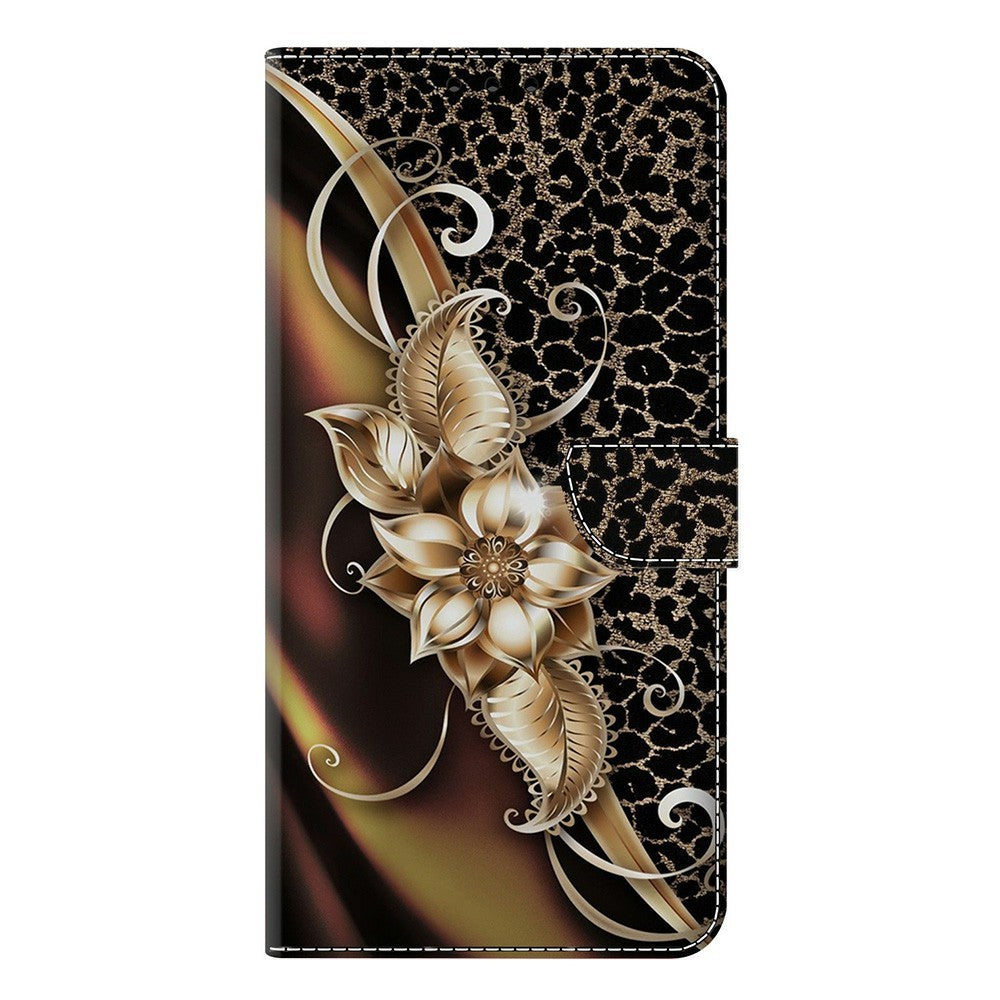 For Samsung Galaxy A57 5G Case PU Leather Wallet Phone Cover with Stand - Metal Flower