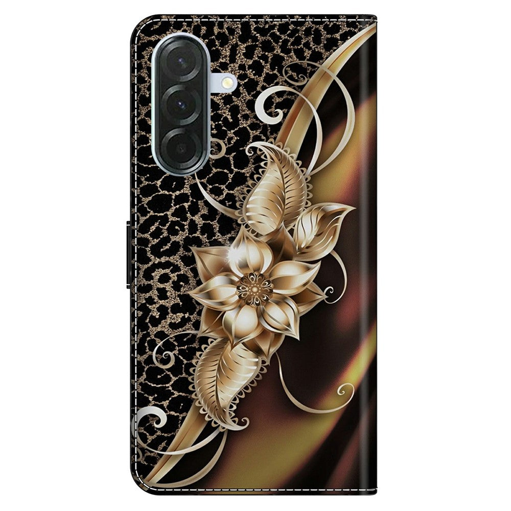 For Samsung Galaxy A57 5G Case PU Leather Wallet Phone Cover with Stand - Metal Flower