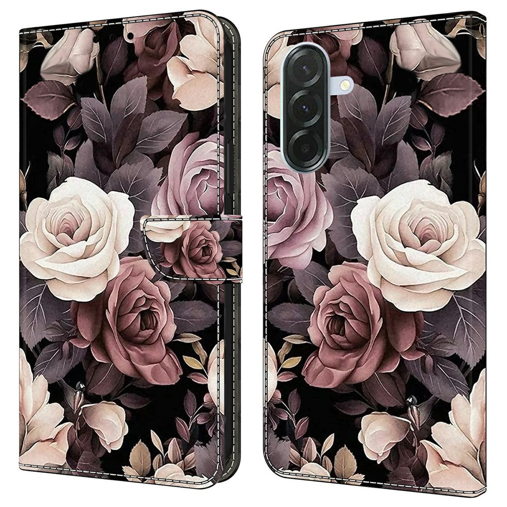 For Samsung Galaxy A57 5G Case PU Leather Wallet Phone Cover with Stand - Rose