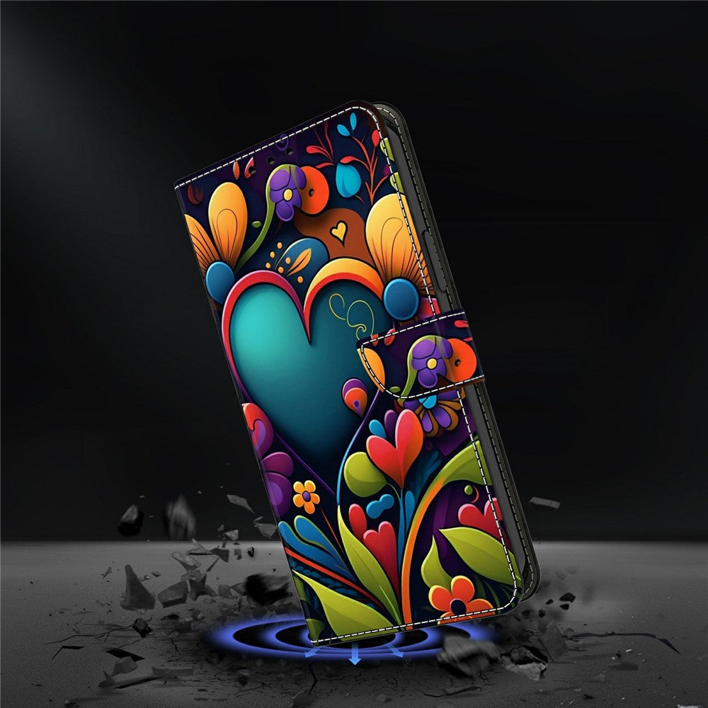 For Samsung Galaxy A57 5G Case PU Leather Wallet Phone Cover with Stand - Paint Flower