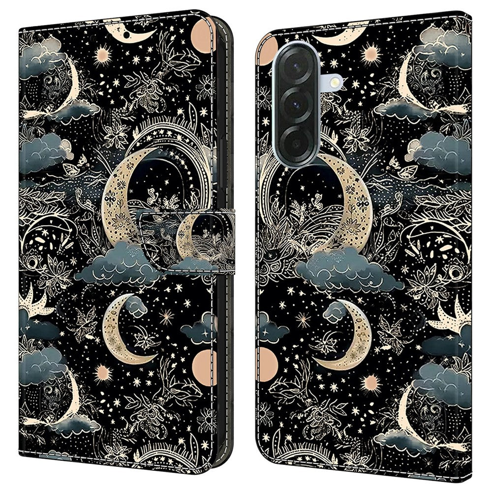 For Samsung Galaxy A57 5G Case PU Leather Wallet Phone Cover with Stand - Moon