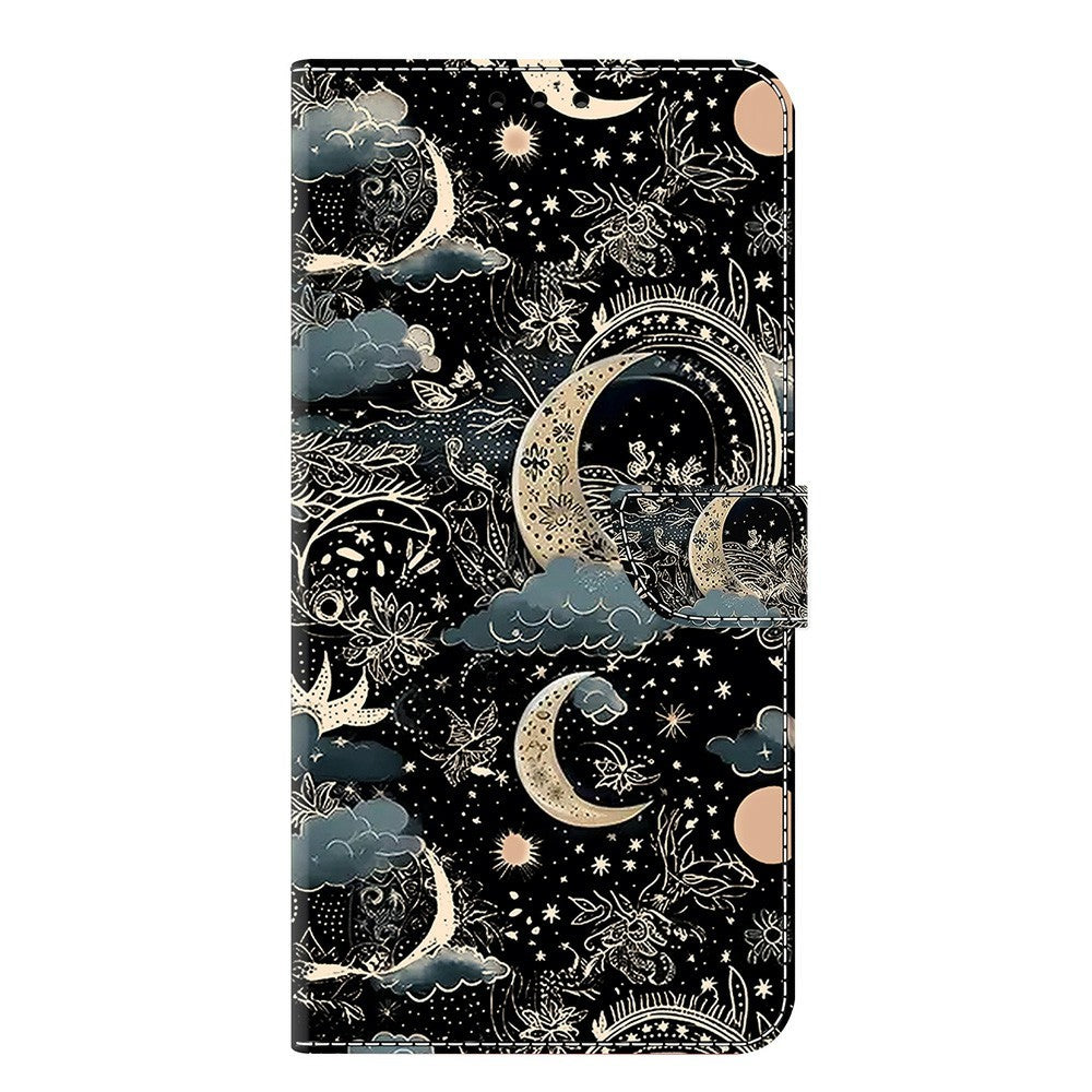 For Samsung Galaxy A57 5G Case PU Leather Wallet Phone Cover with Stand - Moon