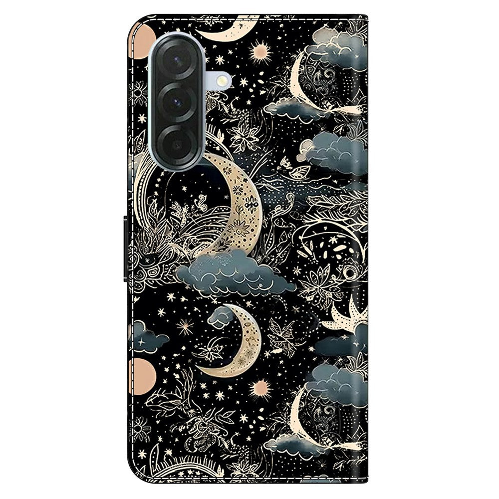For Samsung Galaxy A57 5G Case PU Leather Wallet Phone Cover with Stand - Moon