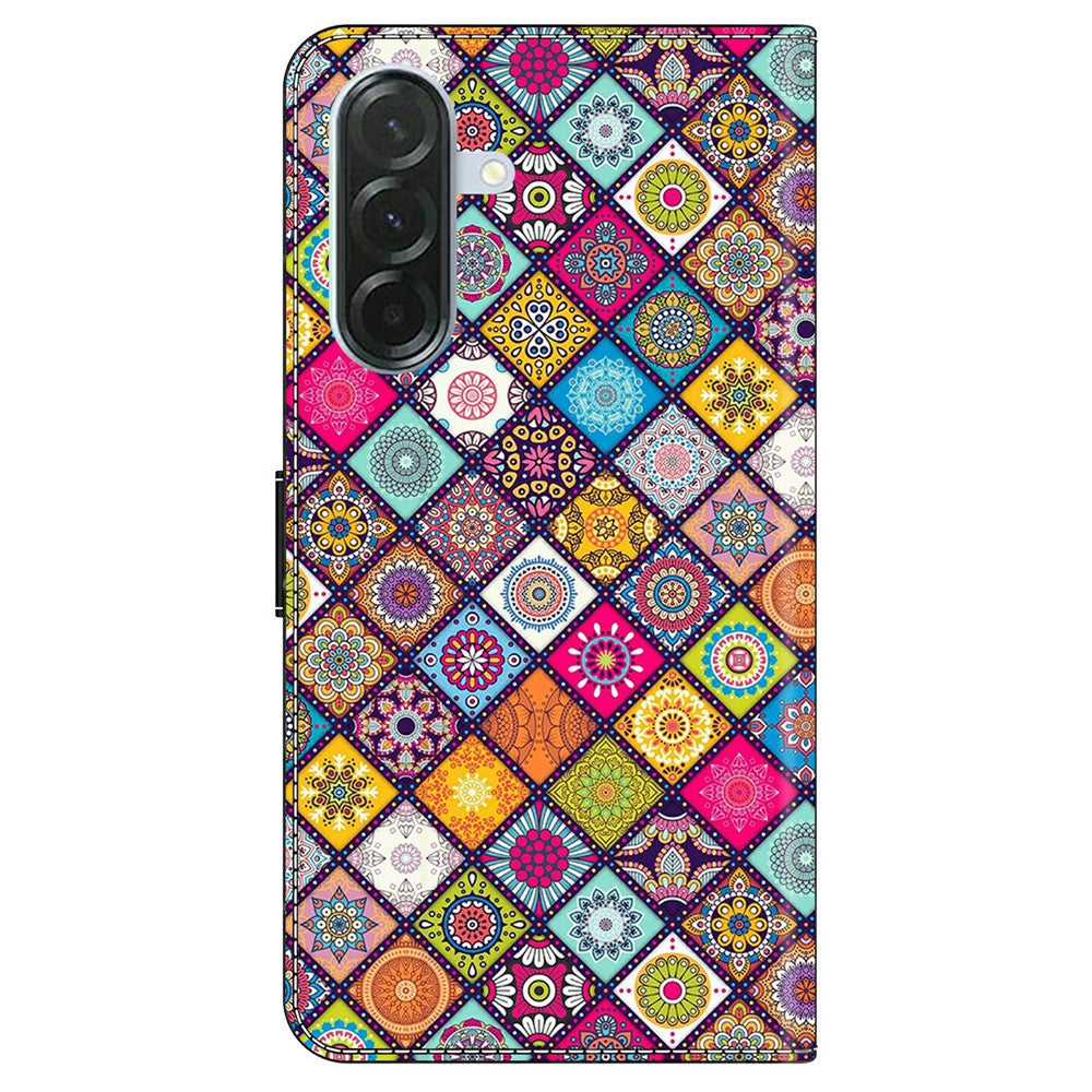 For Samsung Galaxy A57 5G Case with Card Slot Pattern Printed TPU + PU Leather Flip Phone Cover - Colorful Leather
