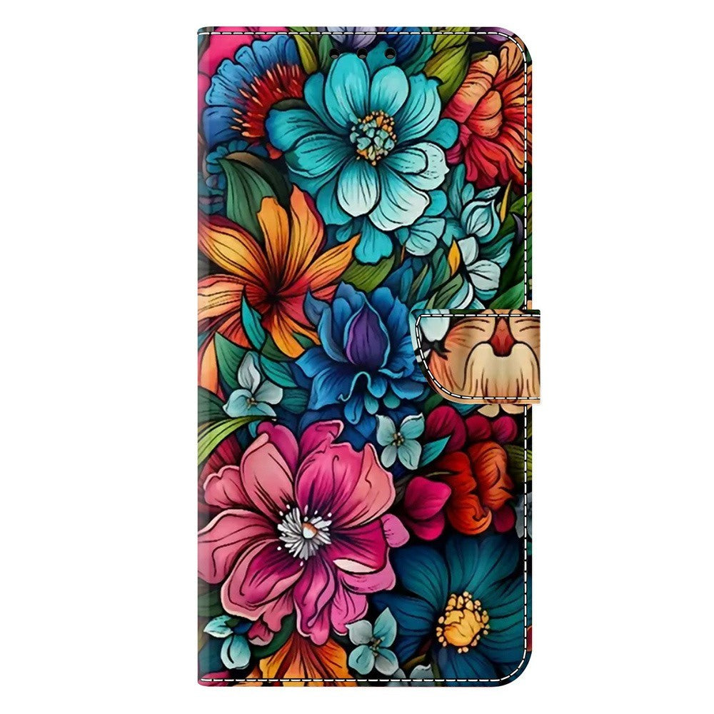 For Samsung Galaxy A57 5G Case with Card Slot Pattern Printed TPU + PU Leather Flip Phone Cover - Staphyllum