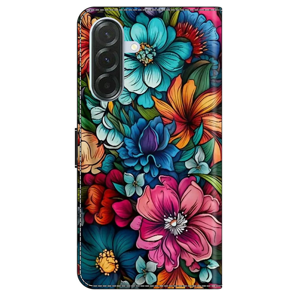 For Samsung Galaxy A57 5G Case with Card Slot Pattern Printed TPU + PU Leather Flip Phone Cover - Staphyllum