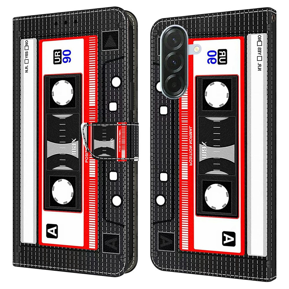 For Samsung Galaxy A57 5G Wallet Case Pattern Printing Stand Leather Flip Phone Cover - Tape