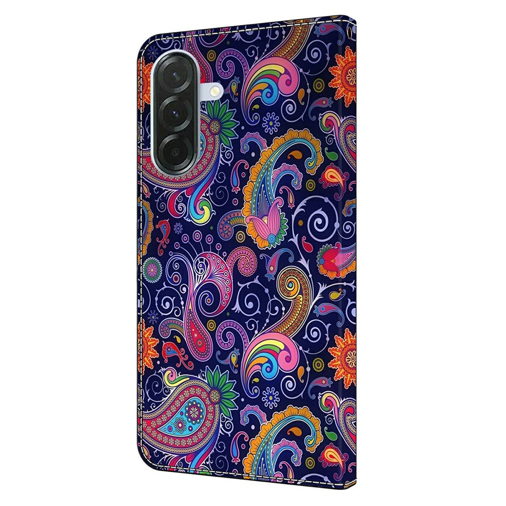 For Samsung Galaxy A57 5G Wallet Case Pattern Printing Stand Leather Flip Phone Cover - Ethnic Vine