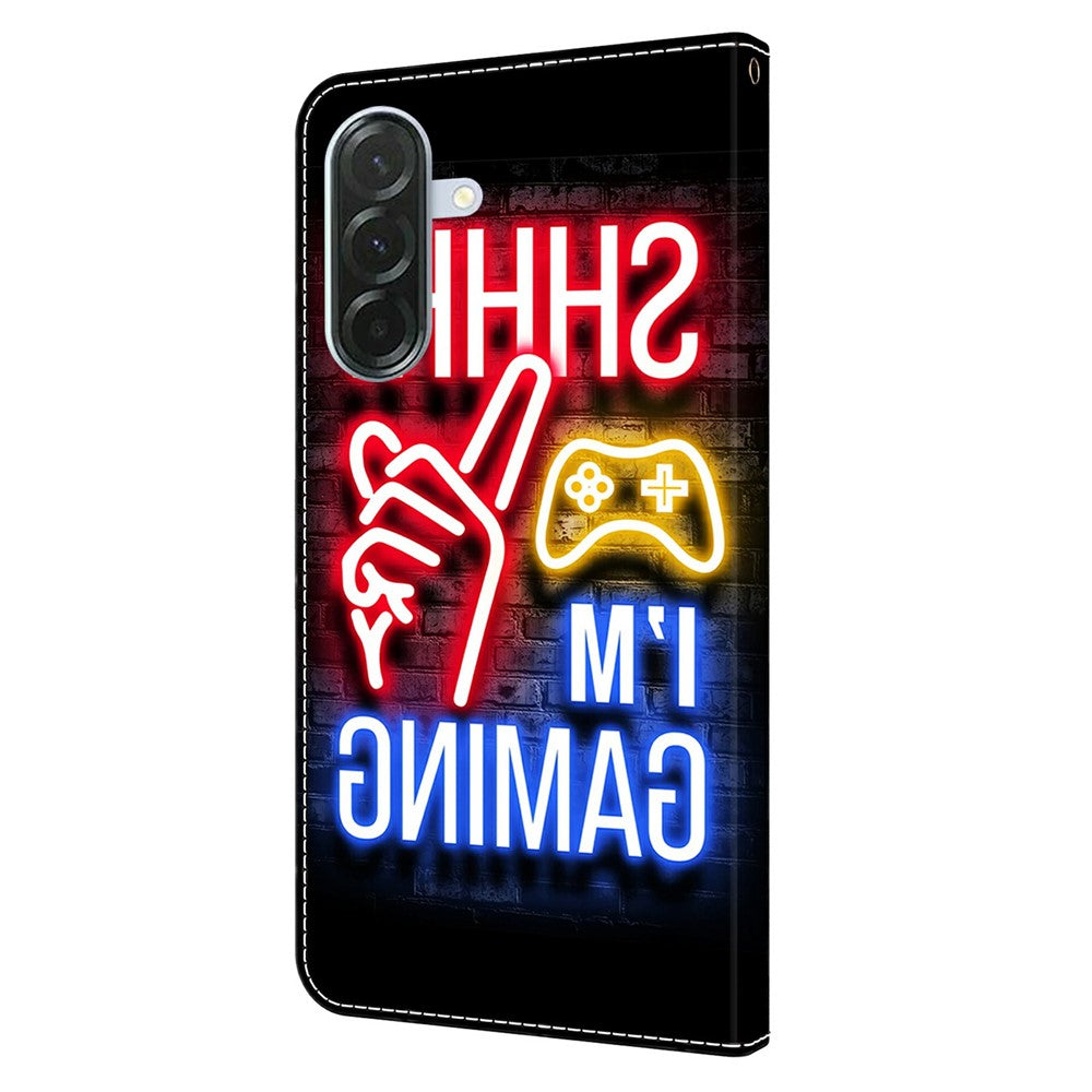 For Samsung Galaxy A57 5G Wallet Case Pattern Printing Stand Leather Flip Phone Cover - Neon