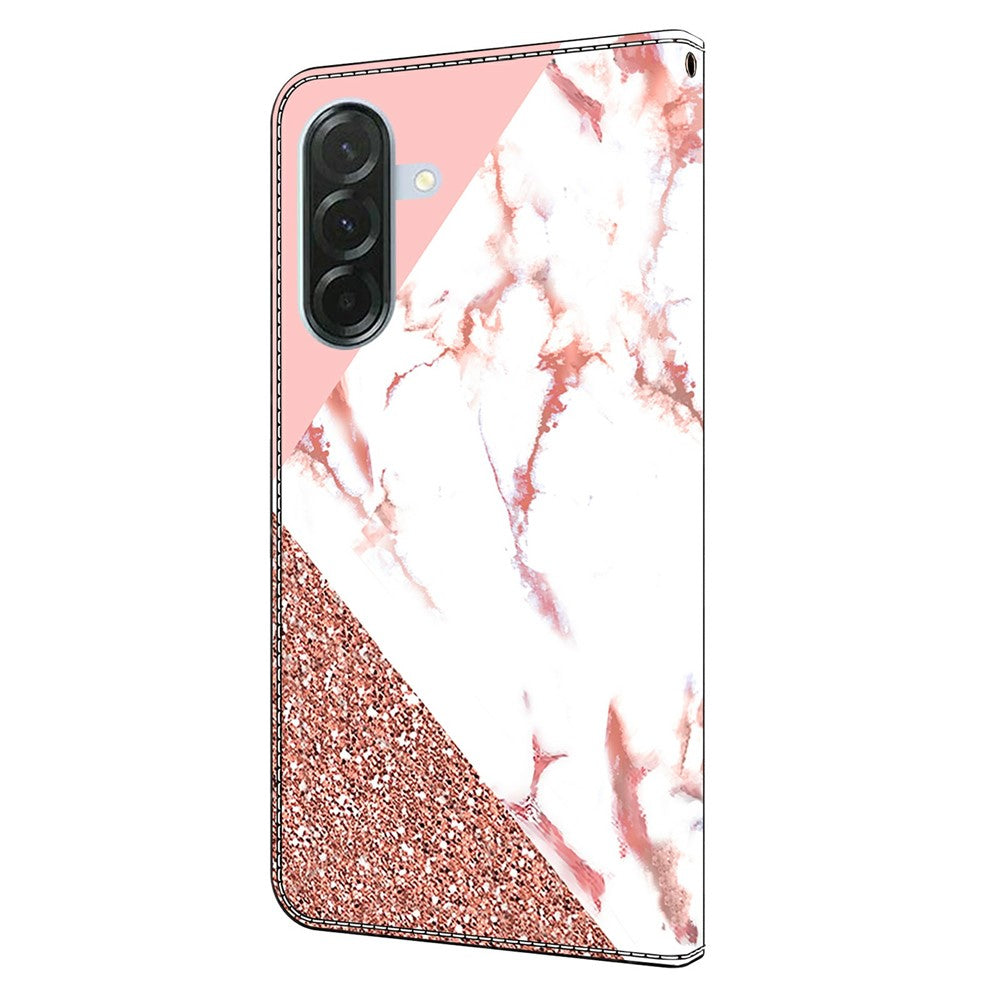 For Samsung Galaxy A57 5G Wallet Case Pattern Printing Stand Leather Flip Phone Cover - Triangular Marble
