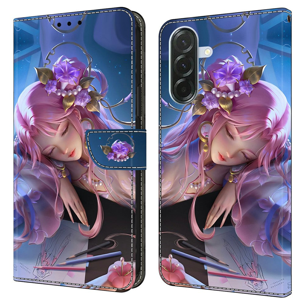 For Samsung Galaxy A57 5G Wallet Case Pattern Printing Stand Leather Flip Phone Cover - Sleeping Beauty