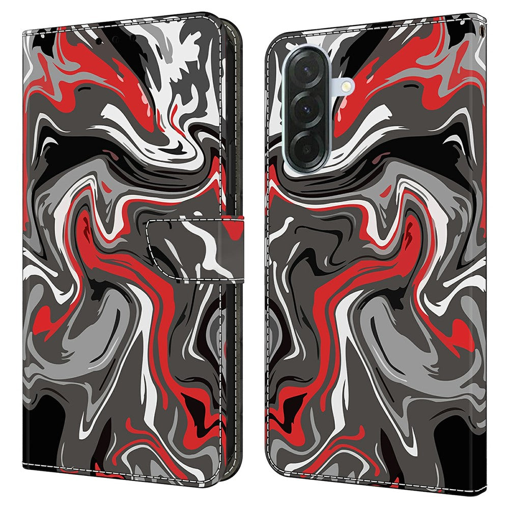 For Samsung Galaxy A57 5G Wallet Case Pattern Printing Stand Leather Flip Phone Cover - Rock Texture