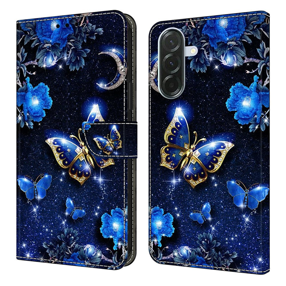 For Samsung Galaxy A57 5G Leather Case Pattern Printing Wallet Stand Flip Phone Cover - Brilliant Butterfly