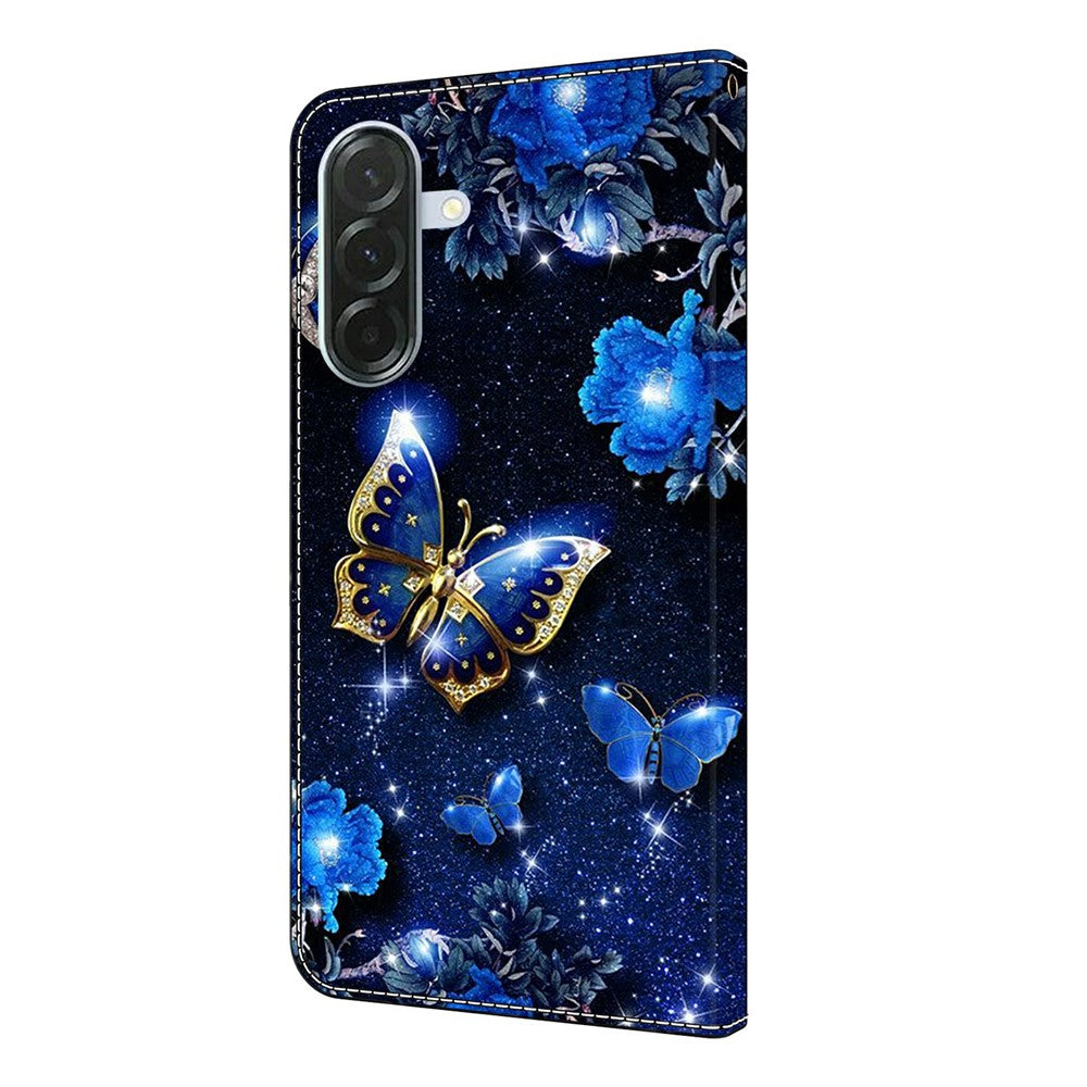For Samsung Galaxy A57 5G Leather Case Pattern Printing Wallet Stand Flip Phone Cover - Brilliant Butterfly
