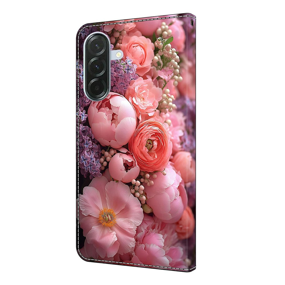 For Samsung Galaxy A57 5G Leather Case Pattern Printing Wallet Stand Flip Phone Cover - Ranunculaceae
