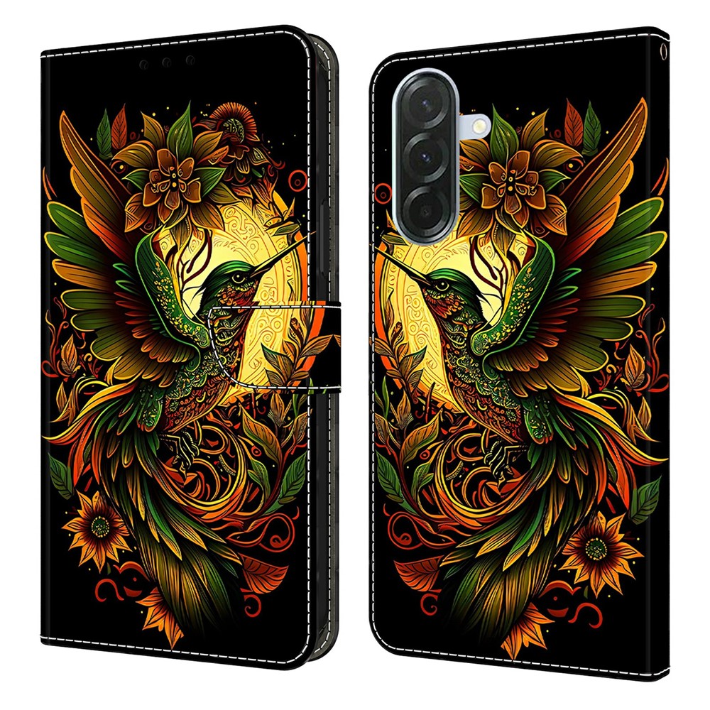 For Samsung Galaxy A57 5G Leather Case Pattern Printing Wallet Stand Flip Phone Cover - Lark