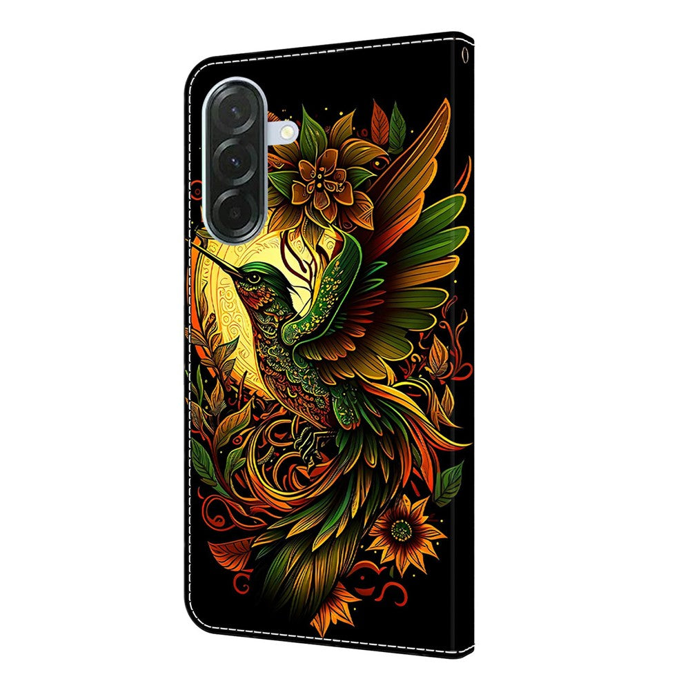 For Samsung Galaxy A57 5G Leather Case Pattern Printing Wallet Stand Flip Phone Cover - Lark