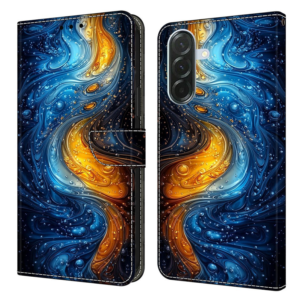 For Samsung Galaxy A57 5G Leather Case Pattern Printing Wallet Stand Flip Phone Cover - Liquid