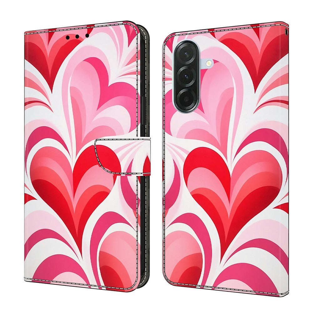For Samsung Galaxy A57 5G Case Wallet Stand Pattern Printing PU Leather Flip Phone Cover - Love