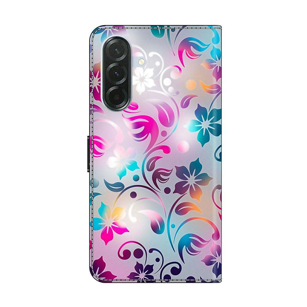 For Samsung Galaxy A57 5G Case Wallet Stand Pattern Printing PU Leather Flip Phone Cover - Craft Flowers