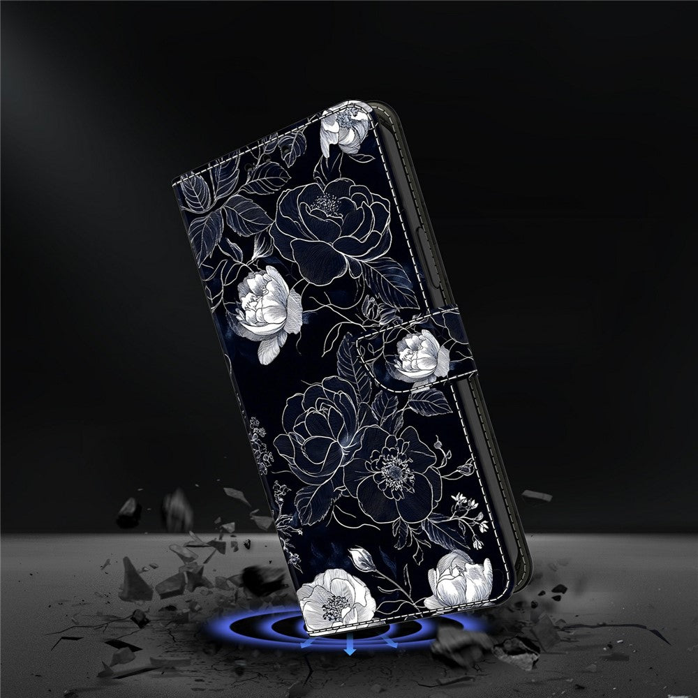 For Samsung Galaxy A57 5G Case Wallet Stand Pattern Printing PU Leather Flip Phone Cover - Vintage Flowers