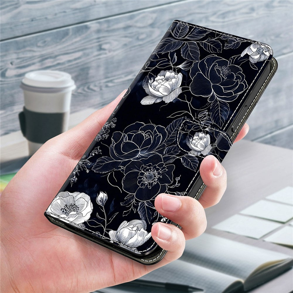 For Samsung Galaxy A57 5G Case Wallet Stand Pattern Printing PU Leather Flip Phone Cover - Vintage Flowers