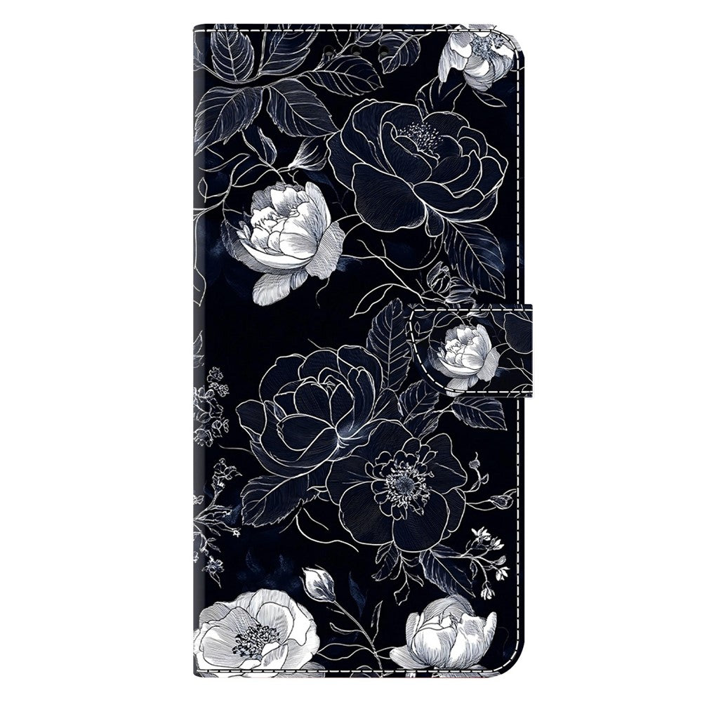 For Samsung Galaxy A57 5G Case Wallet Stand Pattern Printing PU Leather Flip Phone Cover - Vintage Flowers