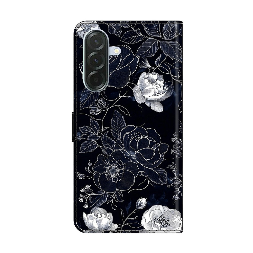 For Samsung Galaxy A57 5G Case Wallet Stand Pattern Printing PU Leather Flip Phone Cover - Vintage Flowers