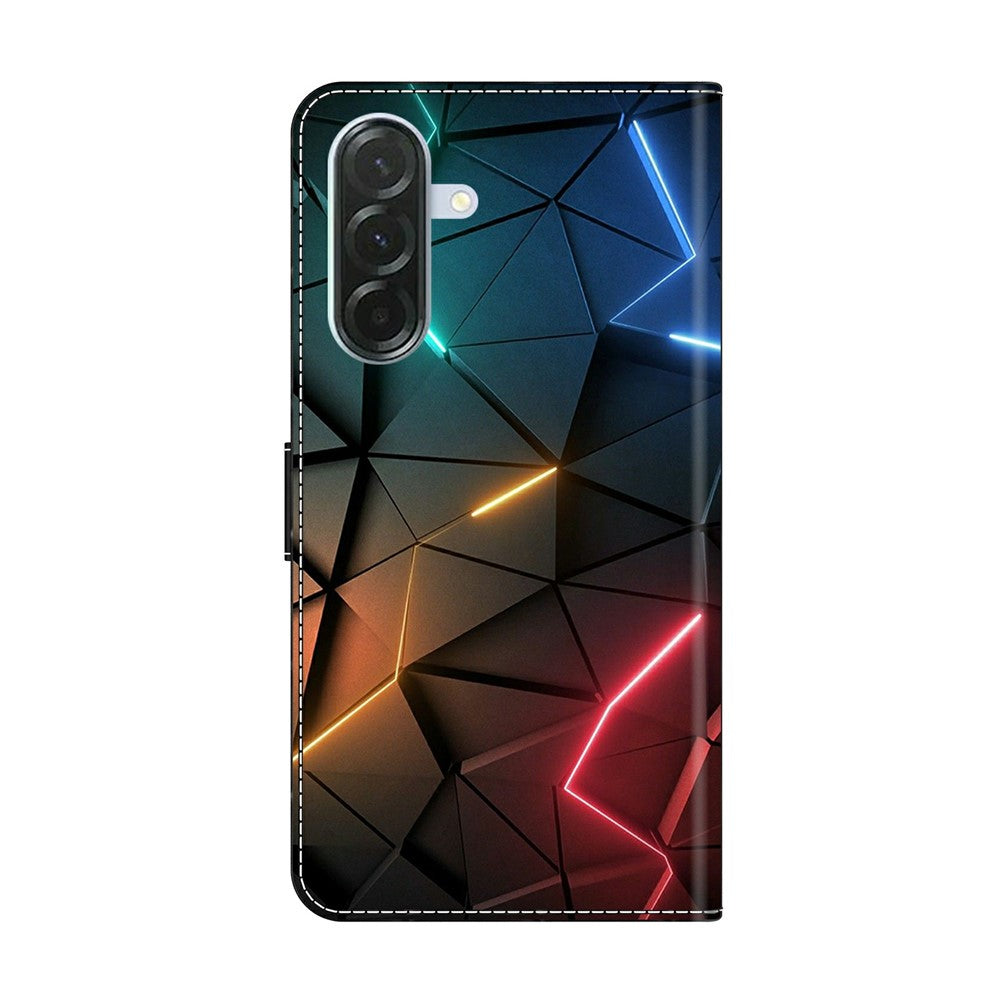 For Samsung Galaxy A57 5G Case Wallet Stand Pattern Printing PU Leather Flip Phone Cover - Light Cracks