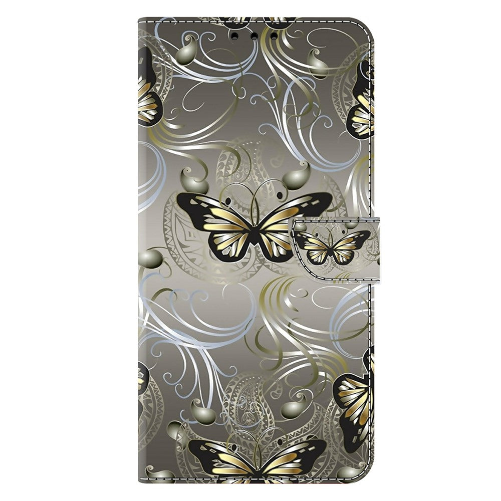 For Samsung Galaxy A57 5G Case Wallet Stand Pattern Printing PU Leather Flip Phone Cover - Lace Butterfly