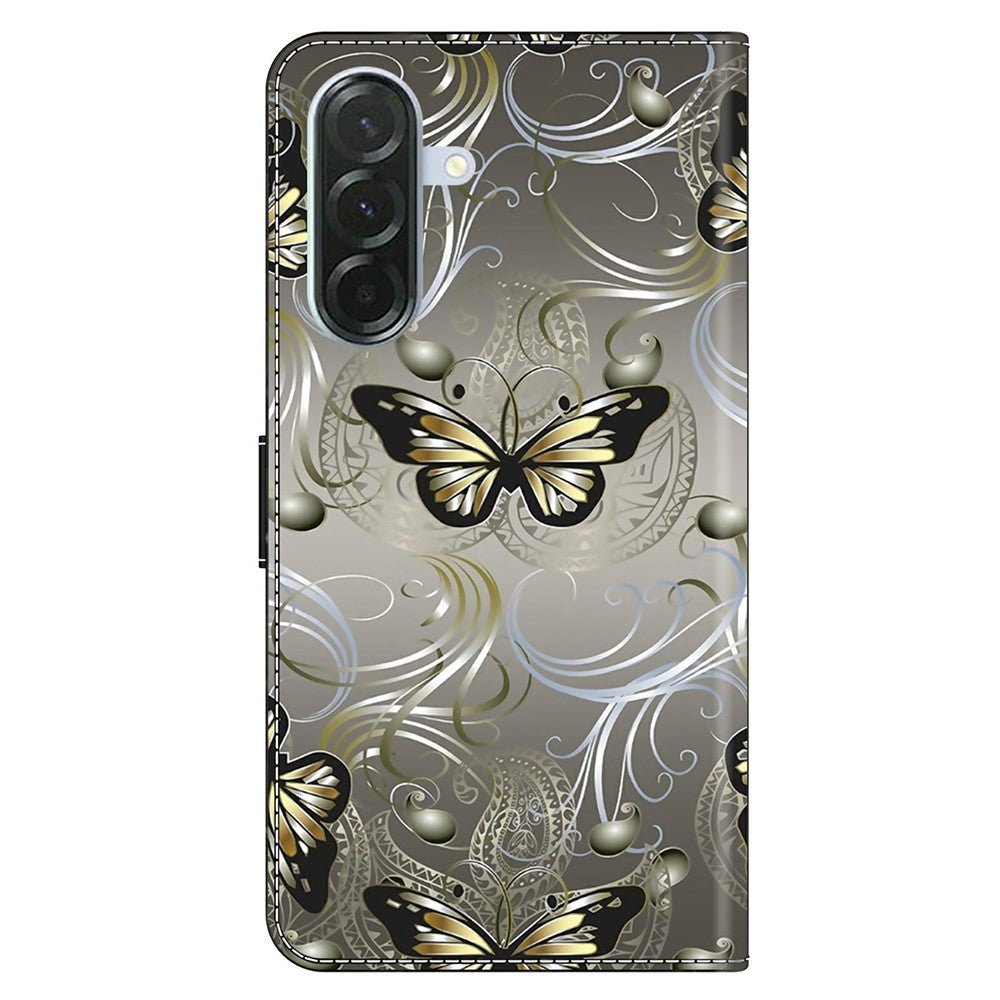 For Samsung Galaxy A57 5G Case Wallet Stand Pattern Printing PU Leather Flip Phone Cover - Lace Butterfly