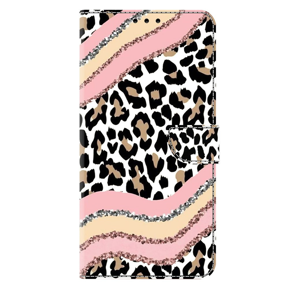 For Samsung Galaxy A57 5G Case Wallet Stand Pattern Printing PU Leather Flip Phone Cover - Striped Leopard