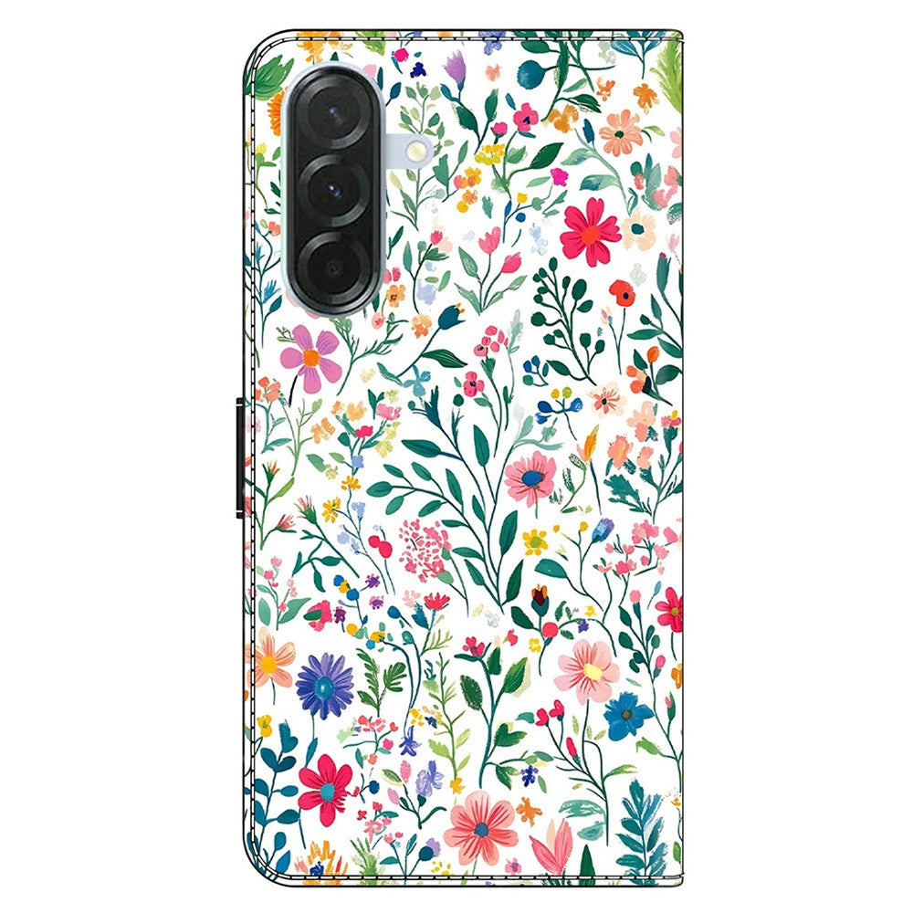 For Samsung Galaxy A57 5G Case Wallet Stand Pattern Printing PU Leather Flip Phone Cover - Small Flowerbed