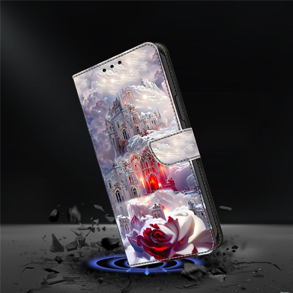For Samsung Galaxy A57 5G Case Wallet Stand Pattern Printing PU Leather Flip Phone Cover - Castle