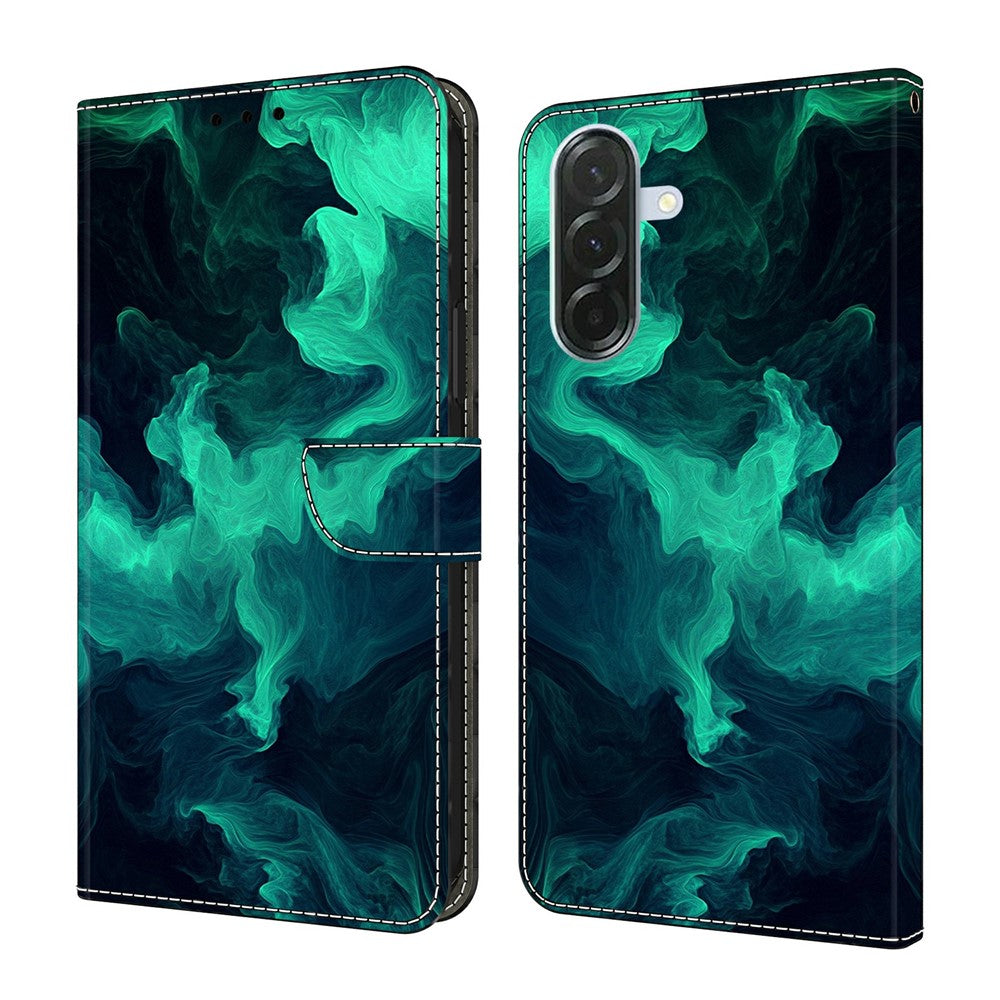 For Samsung Galaxy A57 5G Case Wallet Stand Pattern Printing PU Leather Flip Phone Cover - Smoke