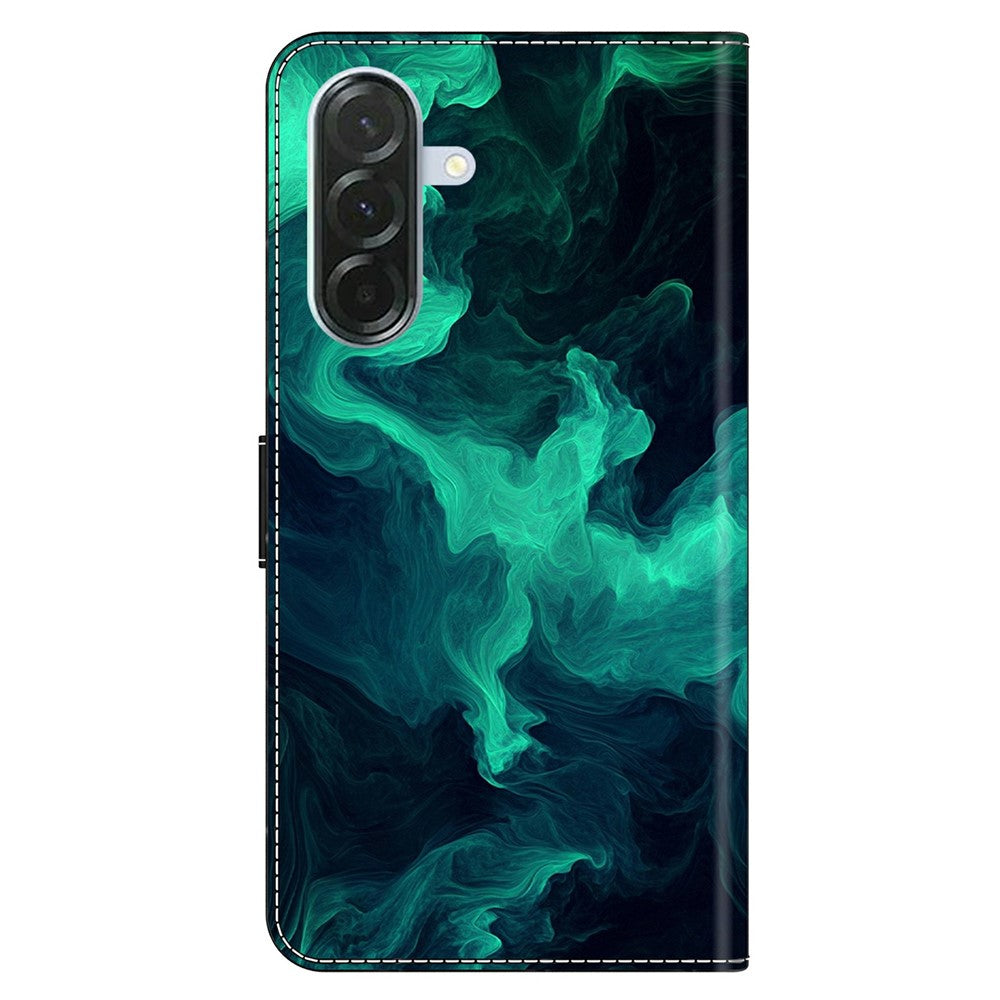 For Samsung Galaxy A57 5G Case Wallet Stand Pattern Printing PU Leather Flip Phone Cover - Smoke