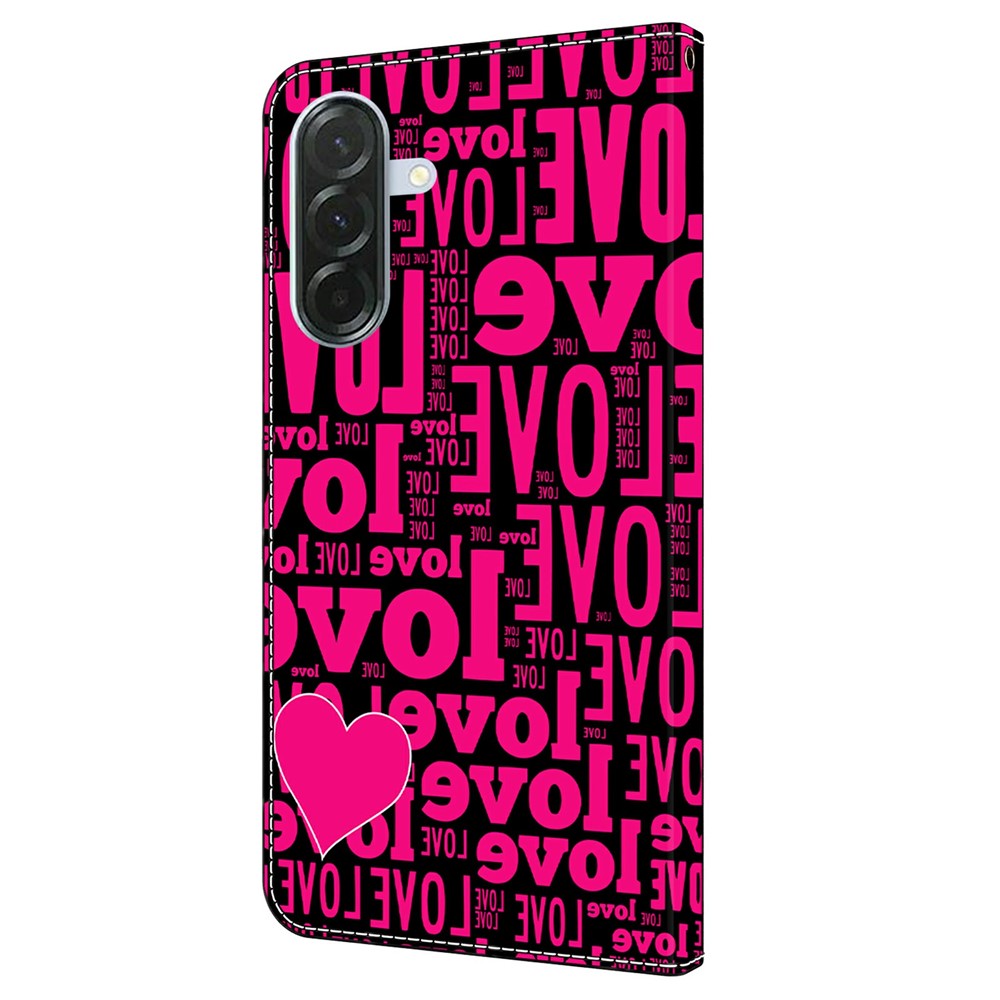 For Samsung Galaxy A57 5G Wallet Case Pattern Printing PU Leather Flip Stand Phone Cover - LOVE