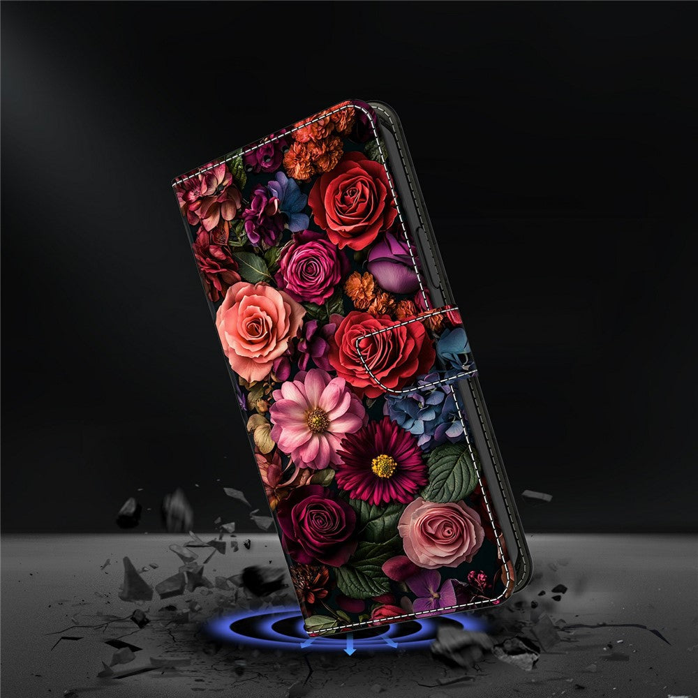For Samsung Galaxy A57 5G Wallet Case Pattern Printing PU Leather Flip Stand Phone Cover - Floral