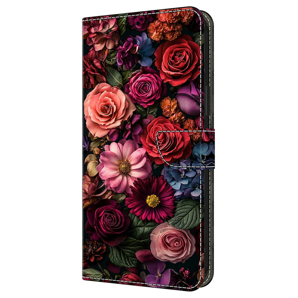 For Samsung Galaxy A57 5G Wallet Case Pattern Printing PU Leather Flip Stand Phone Cover - Floral