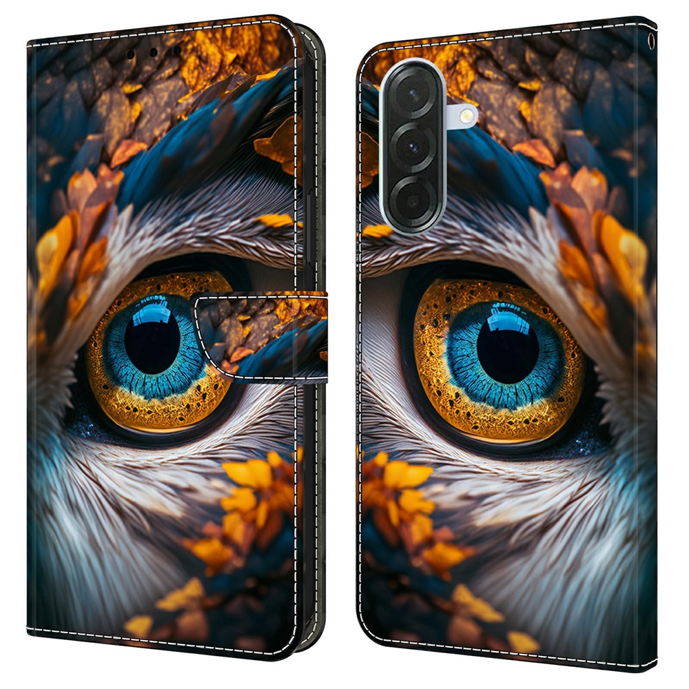 For Samsung Galaxy A57 5G Wallet Case Pattern Printing PU Leather Flip Stand Phone Cover - Blue Eyes
