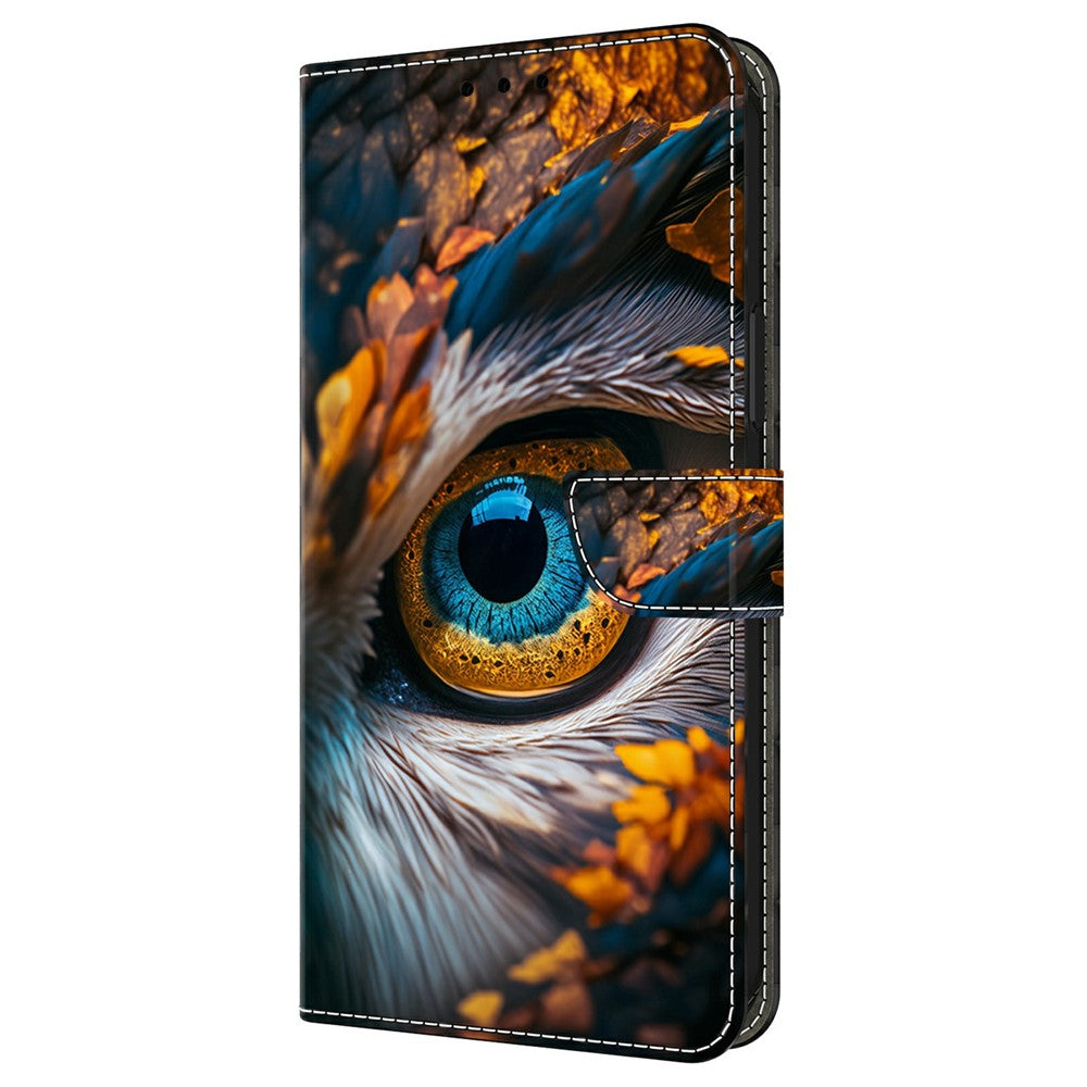 For Samsung Galaxy A57 5G Wallet Case Pattern Printing PU Leather Flip Stand Phone Cover - Blue Eyes