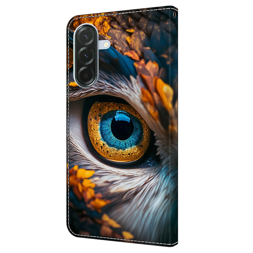 For Samsung Galaxy A57 5G Wallet Case Pattern Printing PU Leather Flip Stand Phone Cover - Blue Eyes