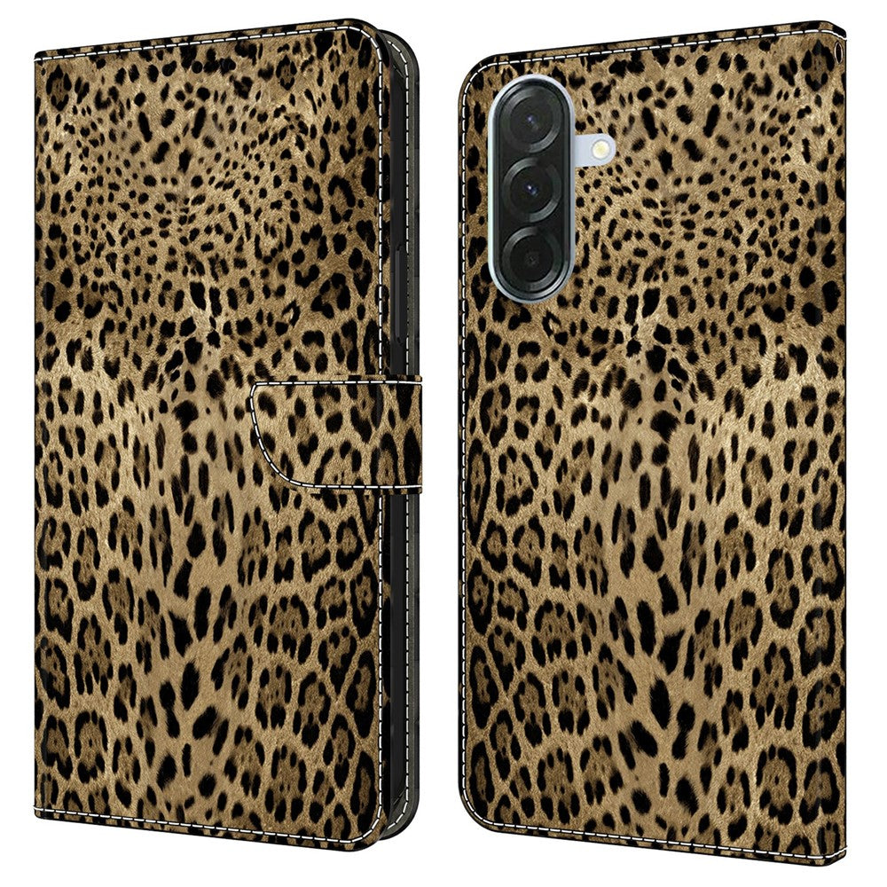 For Samsung Galaxy A57 5G Wallet Case Pattern Printing PU Leather Flip Stand Phone Cover - Leopard Print