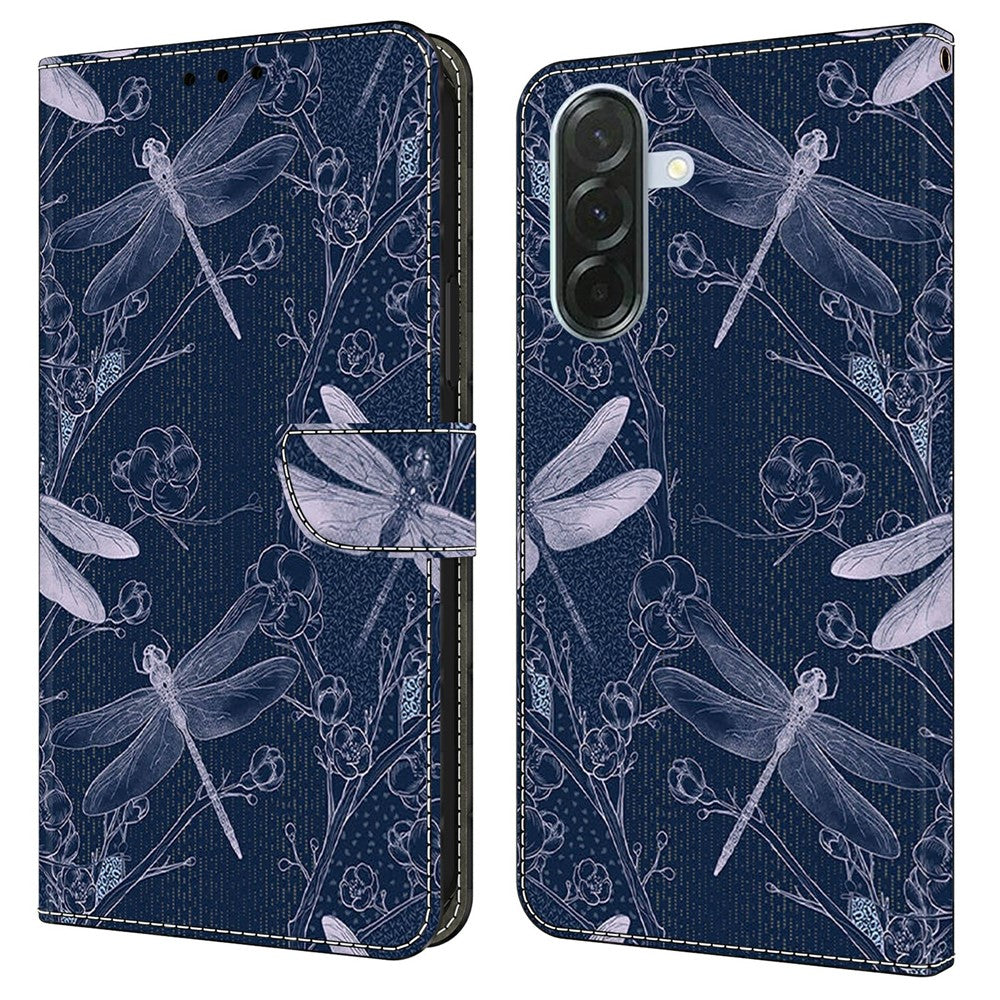 For Samsung Galaxy A57 5G Wallet Case Pattern Printing PU Leather Flip Stand Phone Cover - Dragonfly